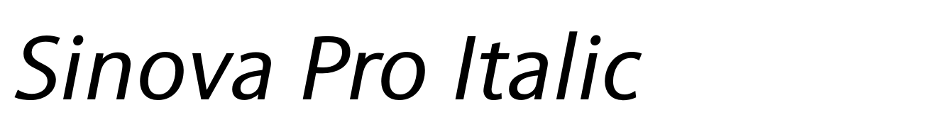 Sinova Pro Italic